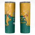 Personalised Boxing Kangaroo Skinny Tumbler Aussie Oi Oi Oi Sporty National Color - Aussie Hoodie