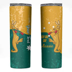 Personalised Boxing Kangaroo Skinny Tumbler Aussie Oi Oi Oi Sporty National Color - Aussie Hoodie