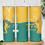 Personalised Boxing Kangaroo Skinny Tumbler Aussie Oi Oi Oi Sporty National Color - Aussie Hoodie