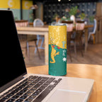 Personalised Boxing Kangaroo Skinny Tumbler Aussie Oi Oi Oi Sporty National Color - Aussie Hoodie