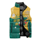 Personalised Boxing Kangaroo Sleeveless Puffer Jacket Aussie Oi Oi Oi Sporty National Color - Aussie Hoodie