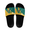 Personalised Boxing Kangaroo Slide Sandals Aussie Oi Oi Oi Sporty National Color - Aussie Hoodie