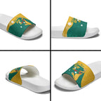 Personalised Boxing Kangaroo Slide Sandals Aussie Oi Oi Oi Sporty National Color - Aussie Hoodie