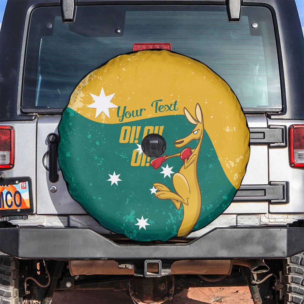 Personalised Boxing Kangaroo Spare Tire Cover Aussie Oi Oi Oi Sporty National Color - Aussie Hoodie