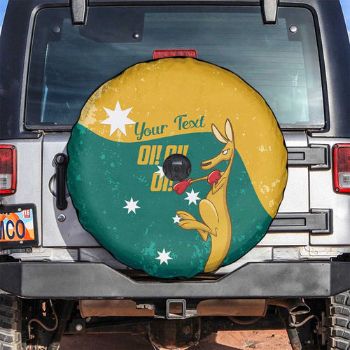 Personalised Boxing Kangaroo Spare Tire Cover Aussie Oi Oi Oi Sporty National Color - Aussie Hoodie