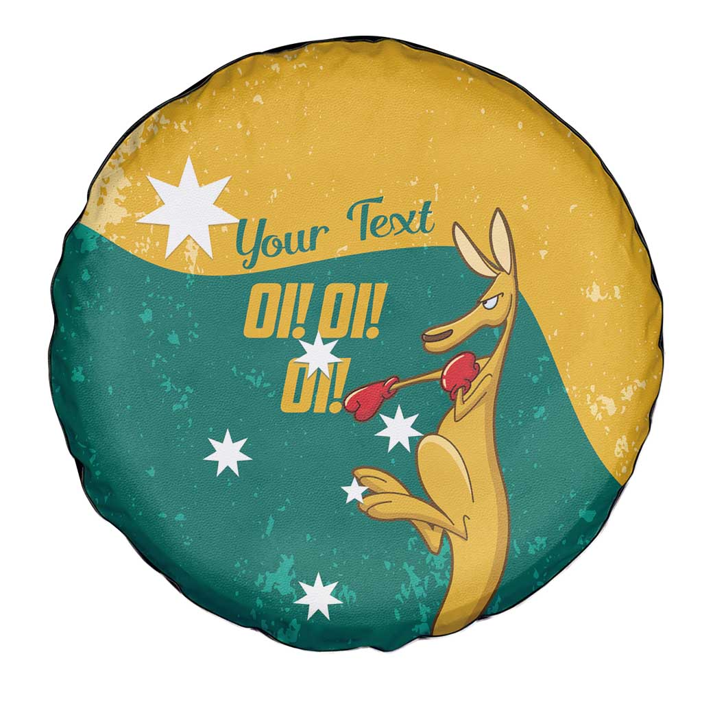 Personalised Boxing Kangaroo Spare Tire Cover Aussie Oi Oi Oi Sporty National Color - Aussie Hoodie