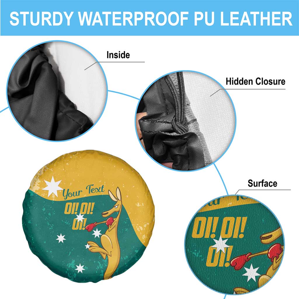 Personalised Boxing Kangaroo Spare Tire Cover Aussie Oi Oi Oi Sporty National Color - Aussie Hoodie