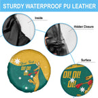 Personalised Boxing Kangaroo Spare Tire Cover Aussie Oi Oi Oi Sporty National Color - Aussie Hoodie