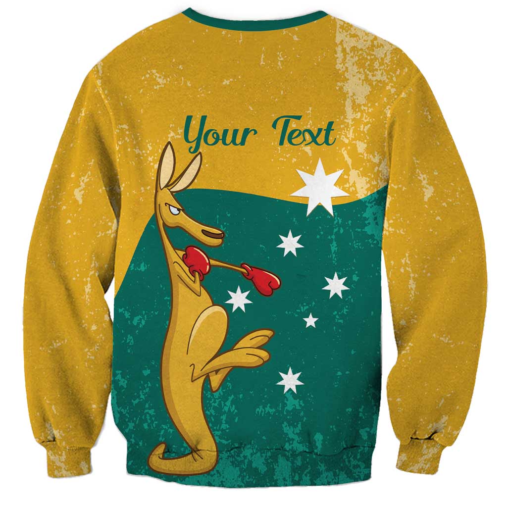 Personalised Boxing Kangaroo Sweatshirt Aussie Oi Oi Oi Sporty National Color - Aussie Hoodie