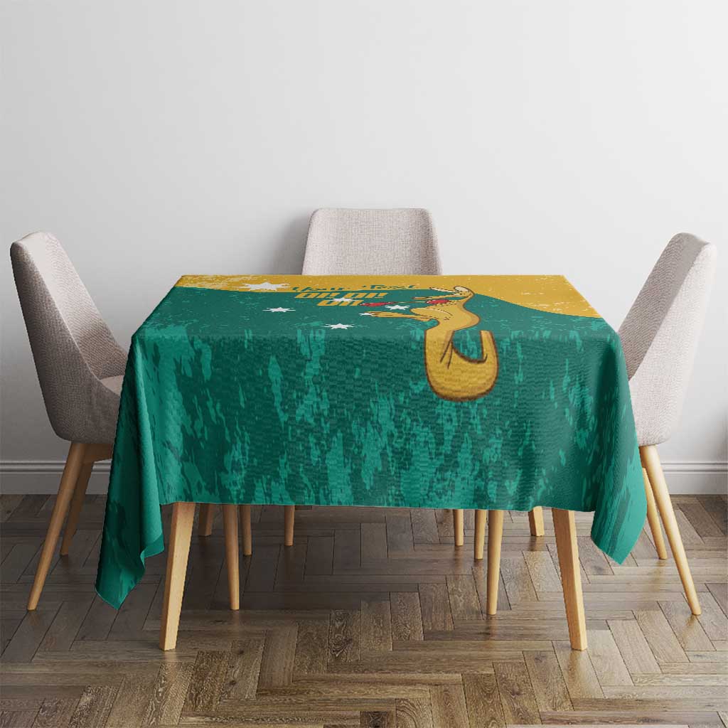 Personalised Boxing Kangaroo Tablecloth Aussie Oi Oi Oi Sporty National Color - Aussie Hoodie