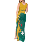 Personalised Boxing Kangaroo Tank Maxi Dress Aussie Oi Oi Oi Sporty National Color - Aussie Hoodie