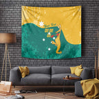 Personalised Boxing Kangaroo Tapestry Aussie Oi Oi Oi Sporty National Color - Aussie Hoodie