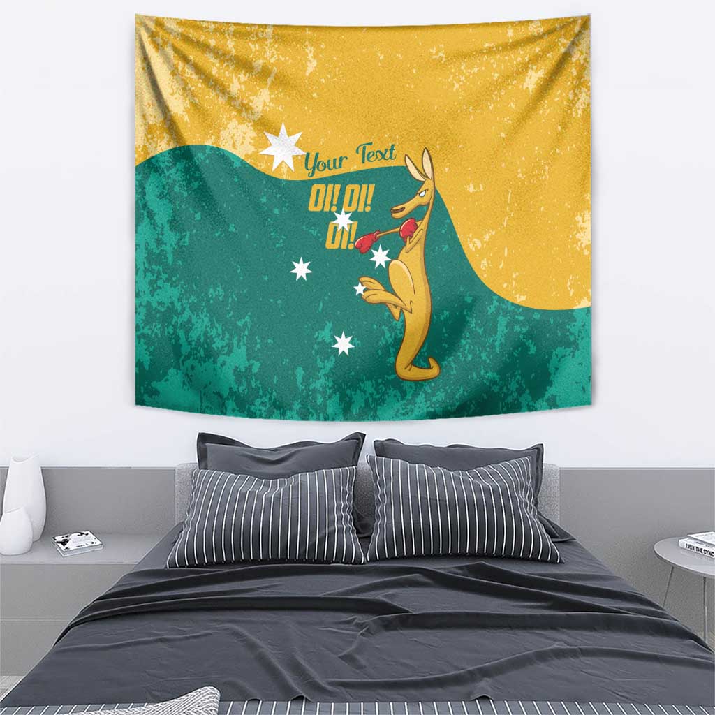 Personalised Boxing Kangaroo Tapestry Aussie Oi Oi Oi Sporty National Color - Aussie Hoodie