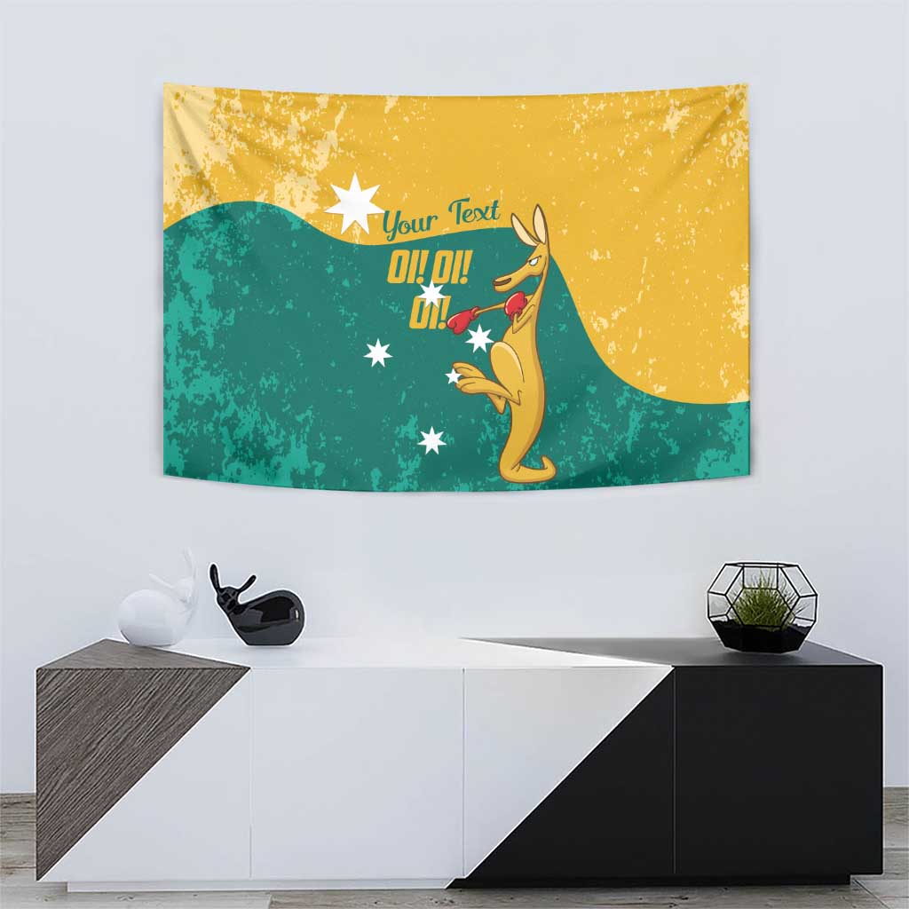 Personalised Boxing Kangaroo Tapestry Aussie Oi Oi Oi Sporty National Color - Aussie Hoodie