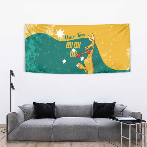 Personalised Boxing Kangaroo Tapestry Aussie Oi Oi Oi Sporty National Color - Aussie Hoodie