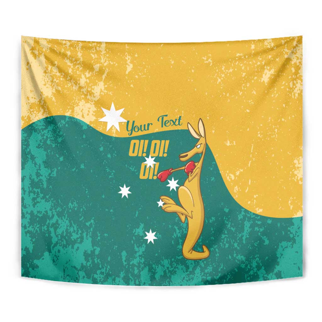 Personalised Boxing Kangaroo Tapestry Aussie Oi Oi Oi Sporty National Color - Aussie Hoodie