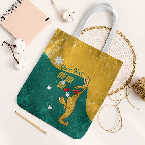 Personalised Boxing Kangaroo Tote Bag Aussie Oi Oi Oi Sporty National Color - Aussie Hoodie