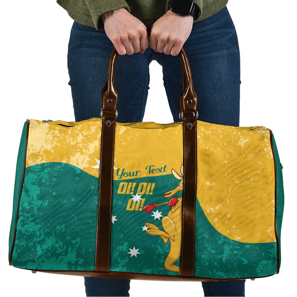 Personalised Boxing Kangaroo Travel Bag Aussie Oi Oi Oi Sporty National Color - Aussie Hoodie