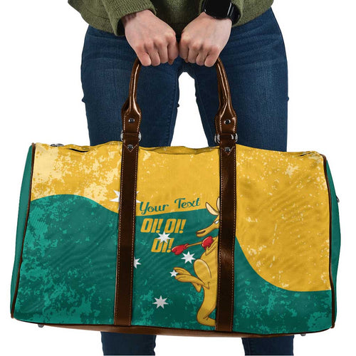 Personalised Boxing Kangaroo Travel Bag Aussie Oi Oi Oi Sporty National Color - Aussie Hoodie