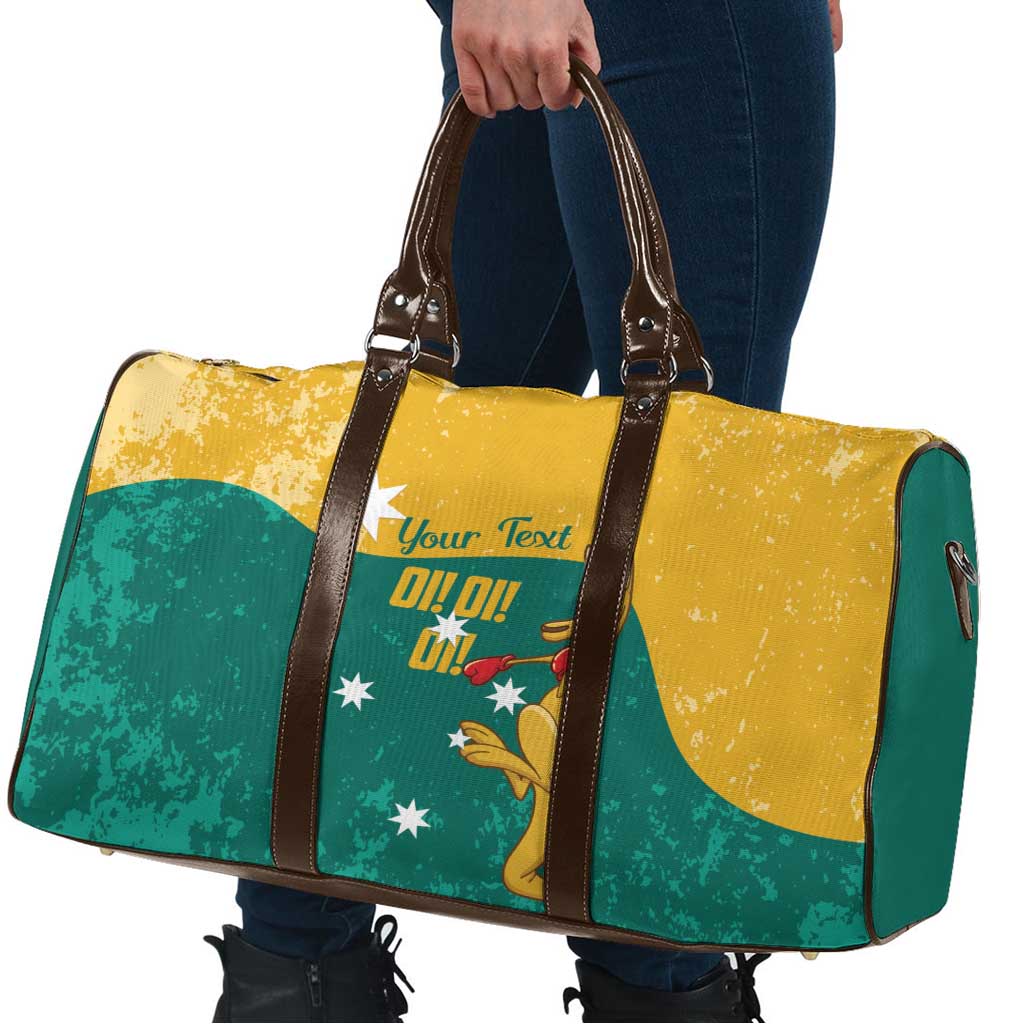 Personalised Boxing Kangaroo Travel Bag Aussie Oi Oi Oi Sporty National Color - Aussie Hoodie