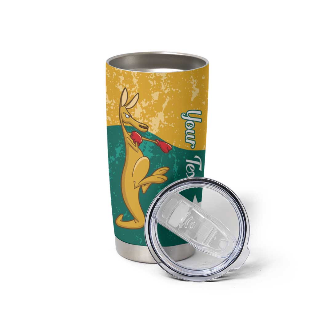 Personalised Boxing Kangaroo Tumbler Cup Aussie Oi Oi Oi Sporty National Color - Aussie Hoodie