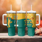 Personalised Boxing Kangaroo Tumbler With Handle Aussie Oi Oi Oi Sporty National Color - Aussie Hoodie