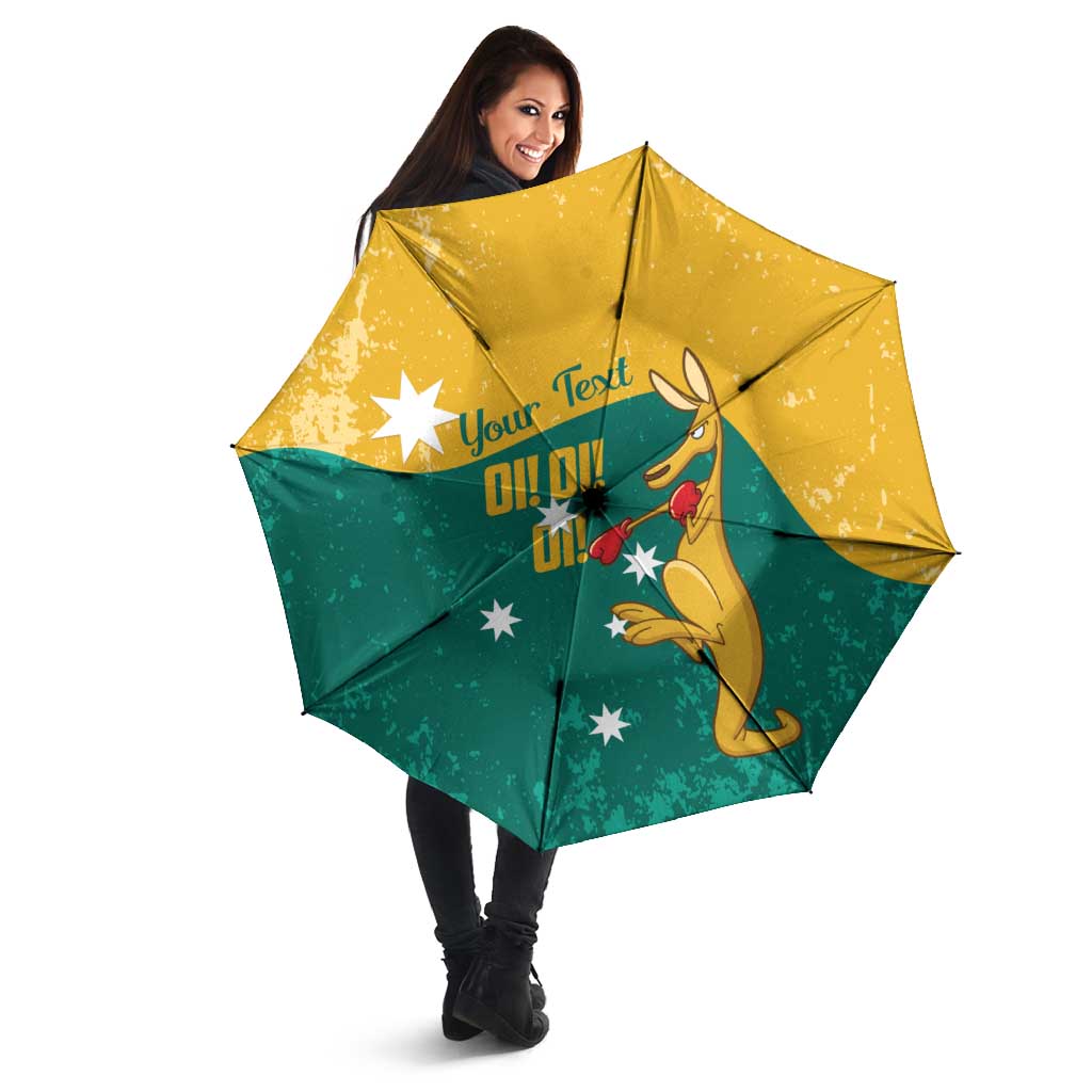 Personalised Boxing Kangaroo Umbrella Aussie Oi Oi Oi Sporty National Color - Aussie Hoodie
