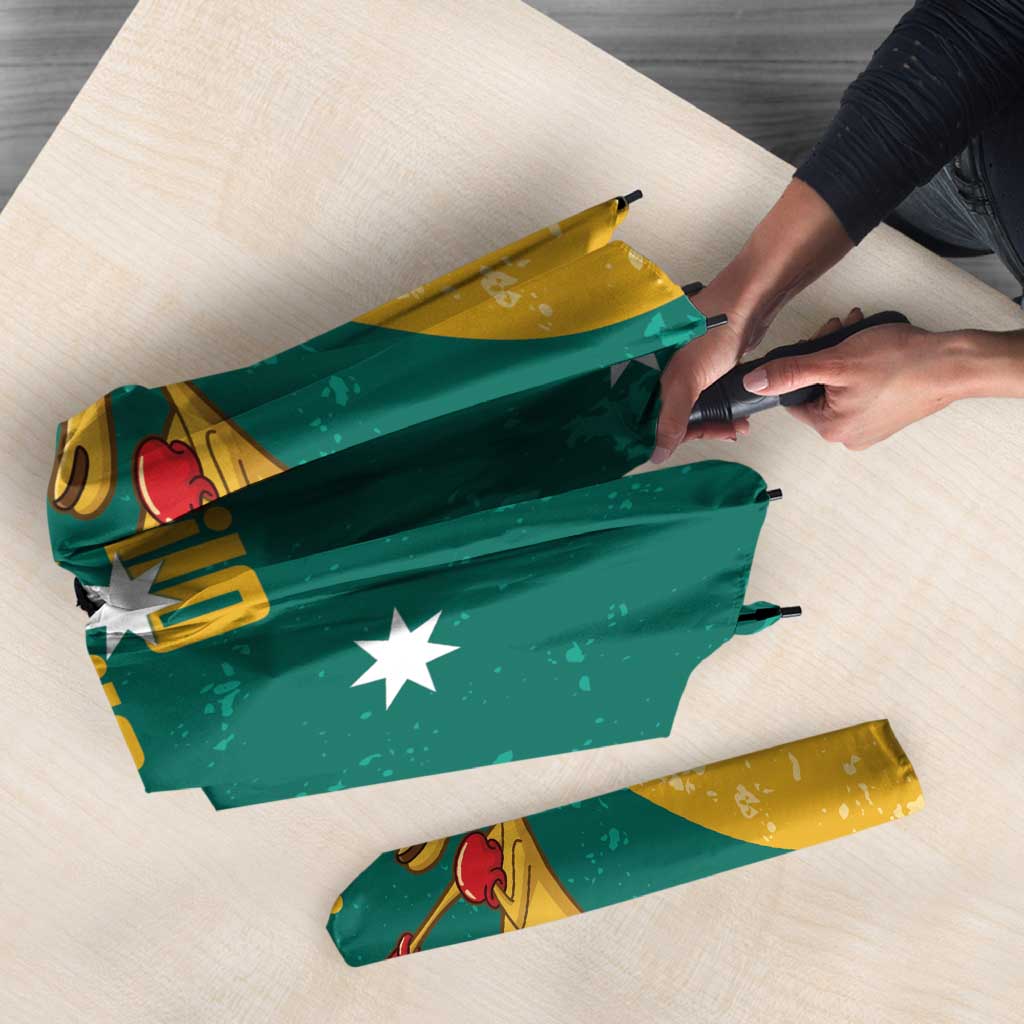 Personalised Boxing Kangaroo Umbrella Aussie Oi Oi Oi Sporty National Color - Aussie Hoodie