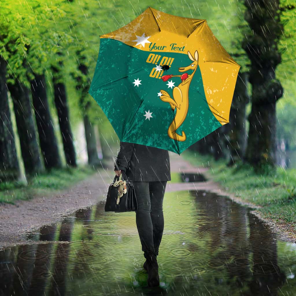 Personalised Boxing Kangaroo Umbrella Aussie Oi Oi Oi Sporty National Color - Aussie Hoodie
