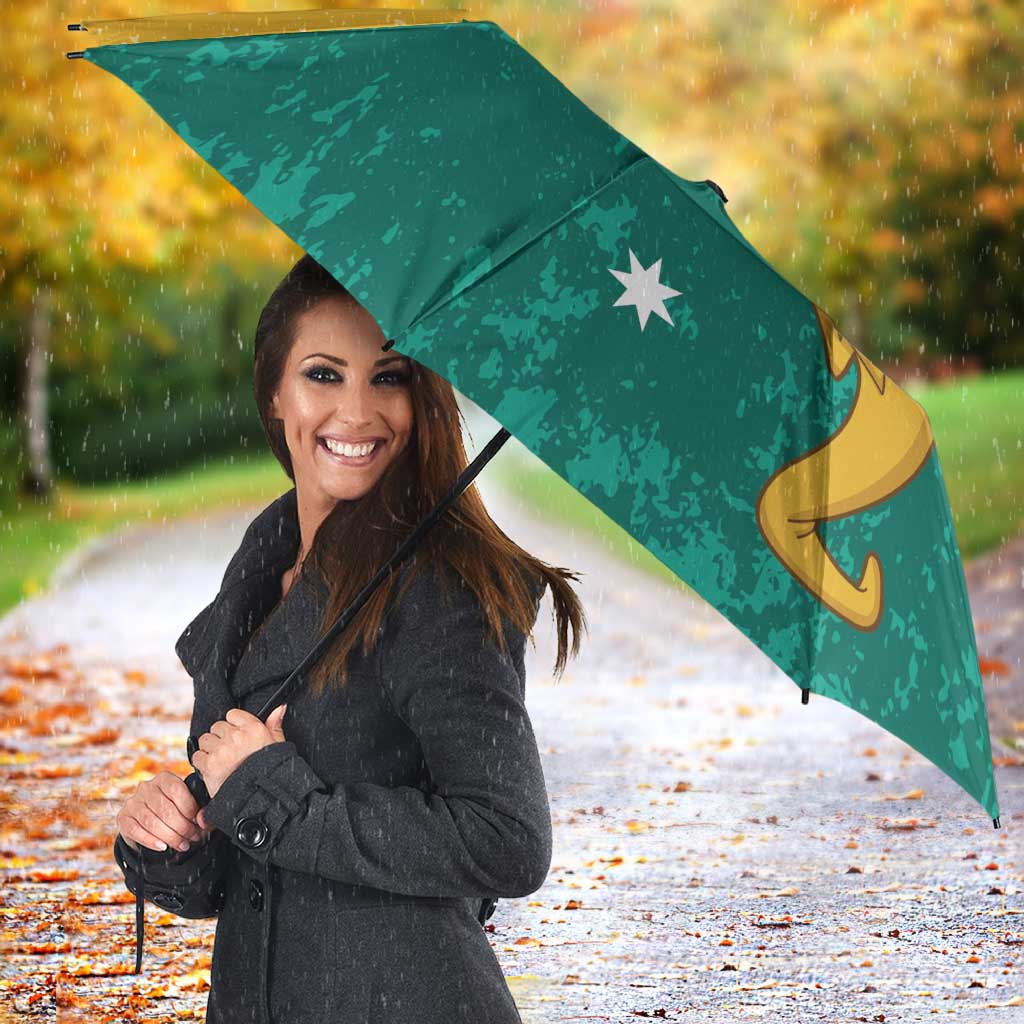 Personalised Boxing Kangaroo Umbrella Aussie Oi Oi Oi Sporty National Color - Aussie Hoodie
