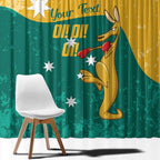 Personalised Boxing Kangaroo Window Curtain Aussie Oi Oi Oi Sporty National Color - Aussie Hoodie