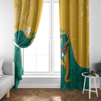 Personalised Boxing Kangaroo Window Curtain Aussie Oi Oi Oi Sporty National Color - Aussie Hoodie