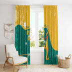 Personalised Boxing Kangaroo Window Curtain Aussie Oi Oi Oi Sporty National Color - Aussie Hoodie