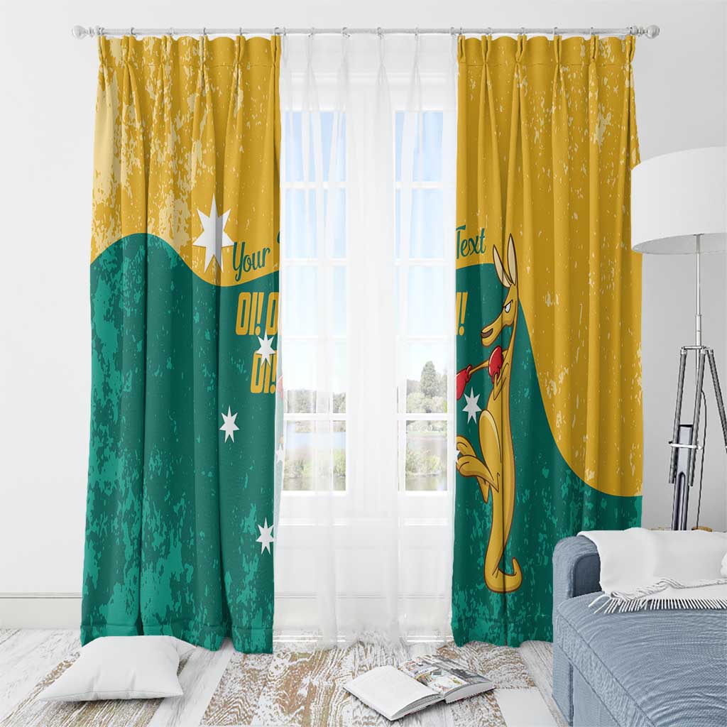 Personalised Boxing Kangaroo Window Curtain Aussie Oi Oi Oi Sporty National Color - Aussie Hoodie