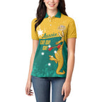 Personalised Boxing Kangaroo Women Polo Shirt Aussie Oi Oi Oi Sporty National Color - Aussie Hoodie