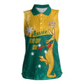 Personalised Boxing Kangaroo Women Sleeveless Polo Shirt Aussie Oi Oi Oi Sporty National Color - Aussie Hoodie