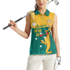 Personalised Boxing Kangaroo Women Sleeveless Polo Shirt Aussie Oi Oi Oi Sporty National Color - Aussie Hoodie