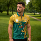 Personalised Boxing Kangaroo Zipper Polo Shirt Aussie Oi Oi Oi Sporty National Color - Aussie Hoodie