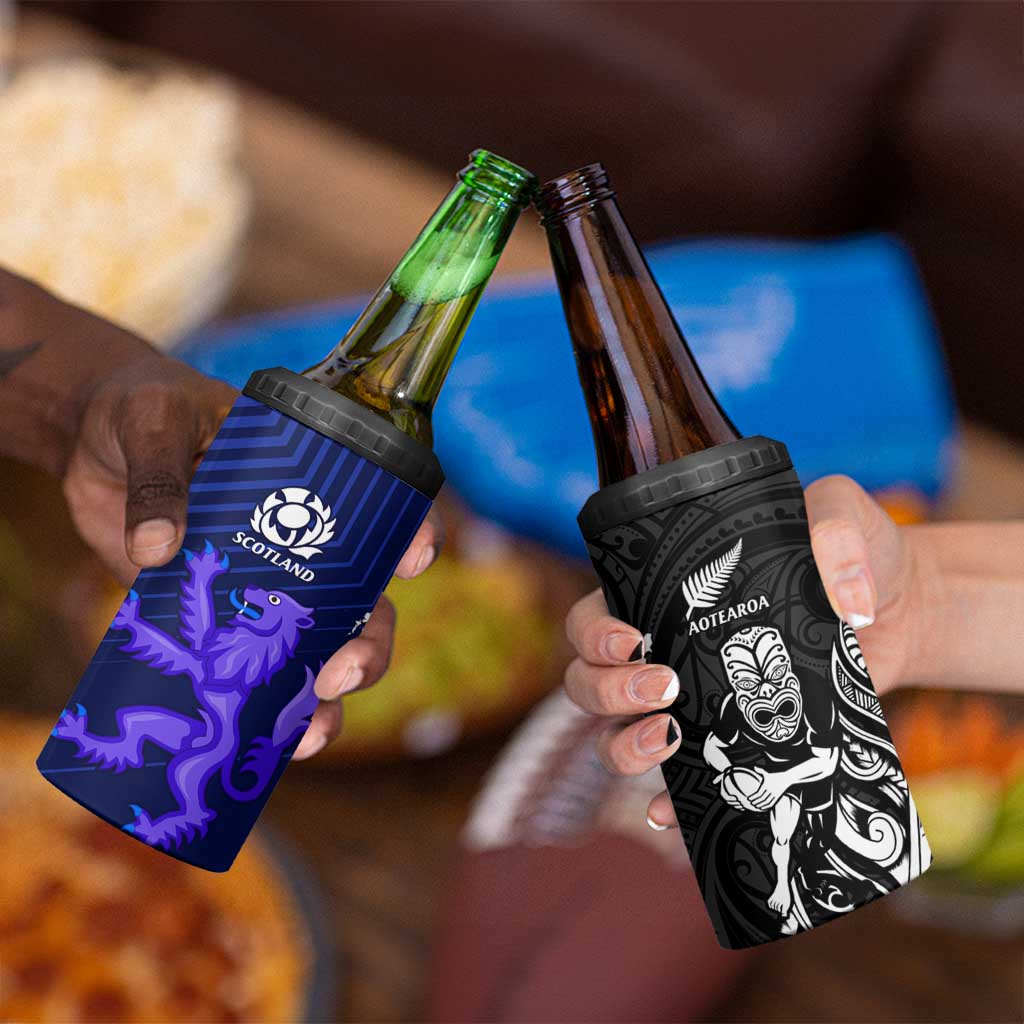 New Zealand and Scotland Rugby 4 in 1 Can Cooler Tumbler All Black Maori With Thistle Together
