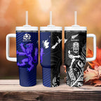 New Zealand and Scotland Rugby Tumbler With Handle All Black Maori With Thistle Together