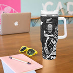 New Zealand and Scotland Rugby Tumbler With Handle All Black Maori With Thistle Together