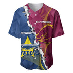 Custom Cowboys And Broncos Rugby Baseball Jersey Dynamic Style