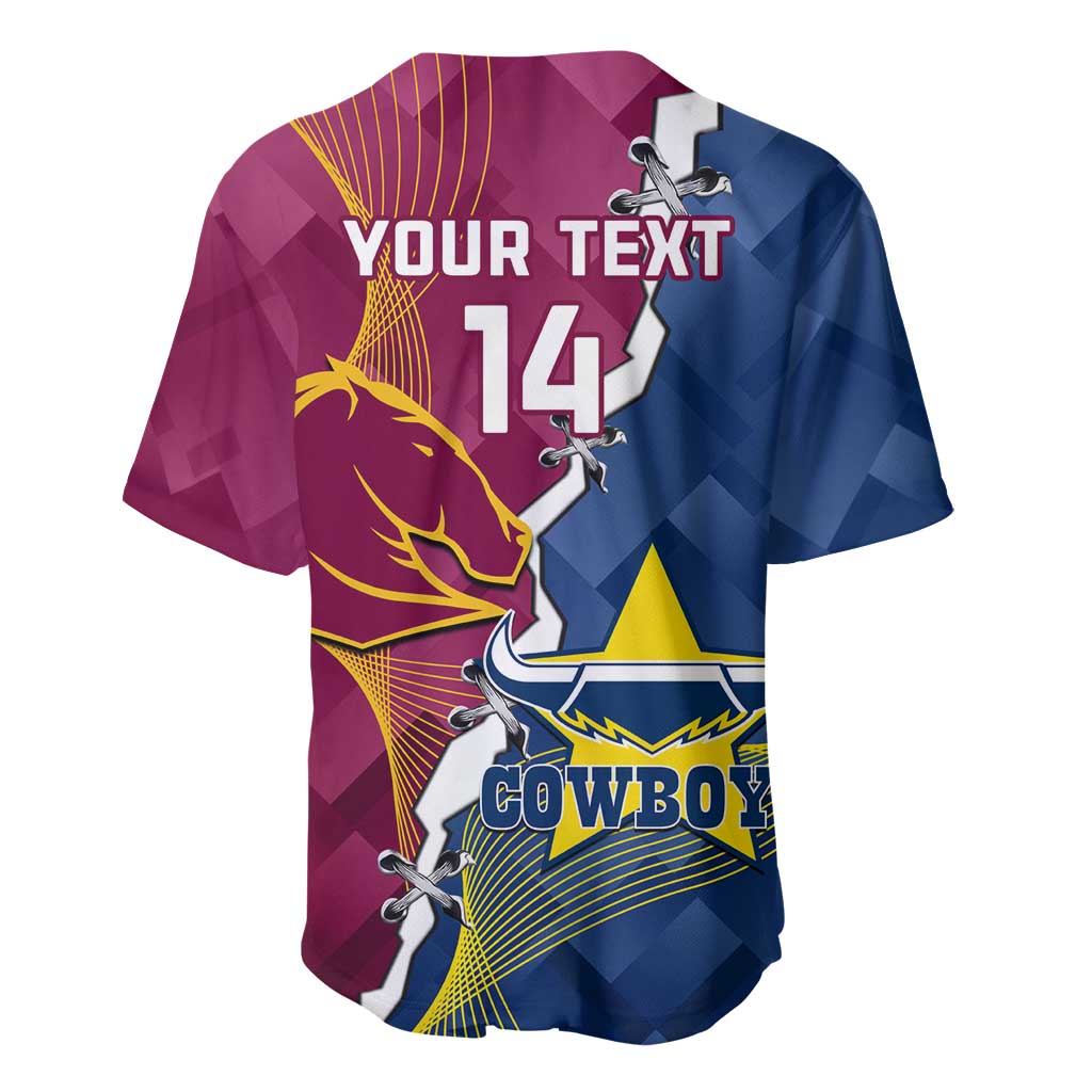 Custom Cowboys And Broncos Rugby Baseball Jersey Dynamic Style