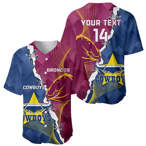 Custom Cowboys And Broncos Rugby Baseball Jersey Dynamic Style