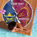 Custom Cowboys And Broncos Rugby Beach Blanket Dynamic Style