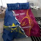 Custom Cowboys And Broncos Rugby Bedding Set Dynamic Style