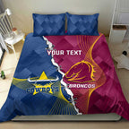 Custom Cowboys And Broncos Rugby Bedding Set Dynamic Style