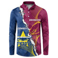 Custom Cowboys And Broncos Rugby Button Sweatshirt Dynamic Style