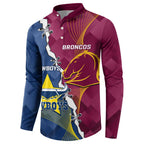 Custom Cowboys And Broncos Rugby Button Sweatshirt Dynamic Style