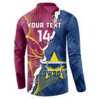 Custom Cowboys And Broncos Rugby Button Sweatshirt Dynamic Style
